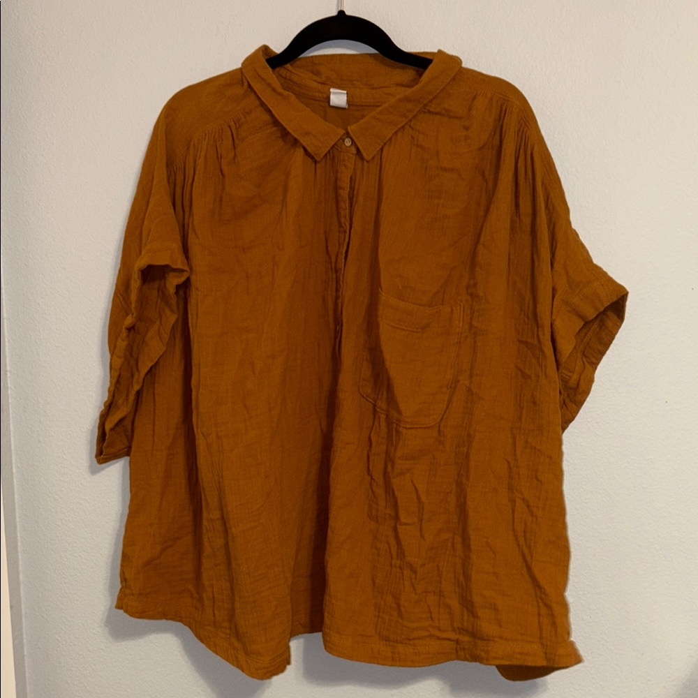 Old Navy Mustard Button-Down Shirt